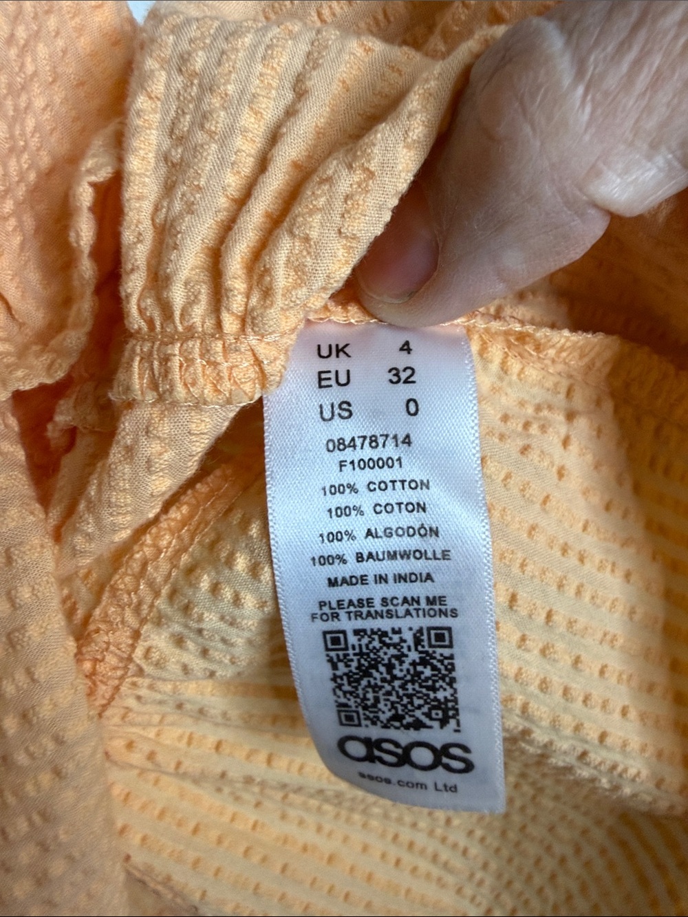 ASOS Peach Ruffle-Hem Square Neck Tank - Picture 4 of 5